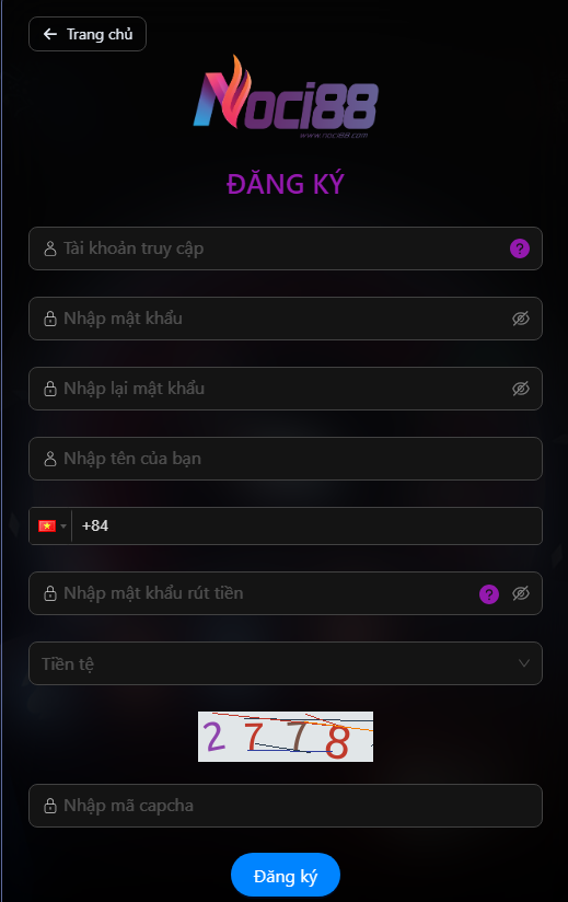 thông tin đăng ký tài khoản