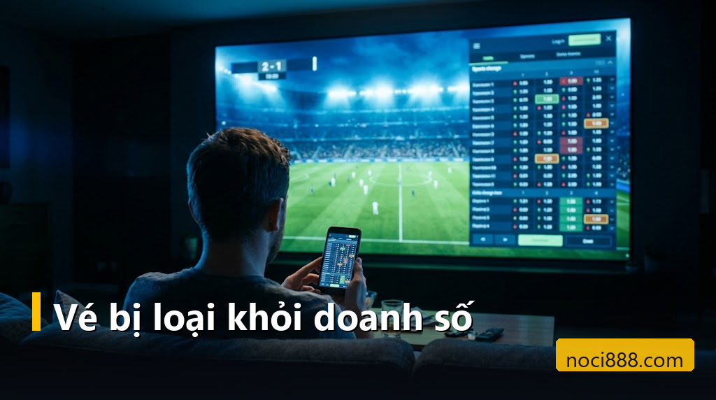 Noci888 hoàn trả: tỷ lệ từng sảnh, cách tính qua ví dụ và khi nào được cộng 3 Màn hình lớn phát trận bóng đá kèm bảng tỷ lệ cược, người xem cầm điện thoại trên sofa