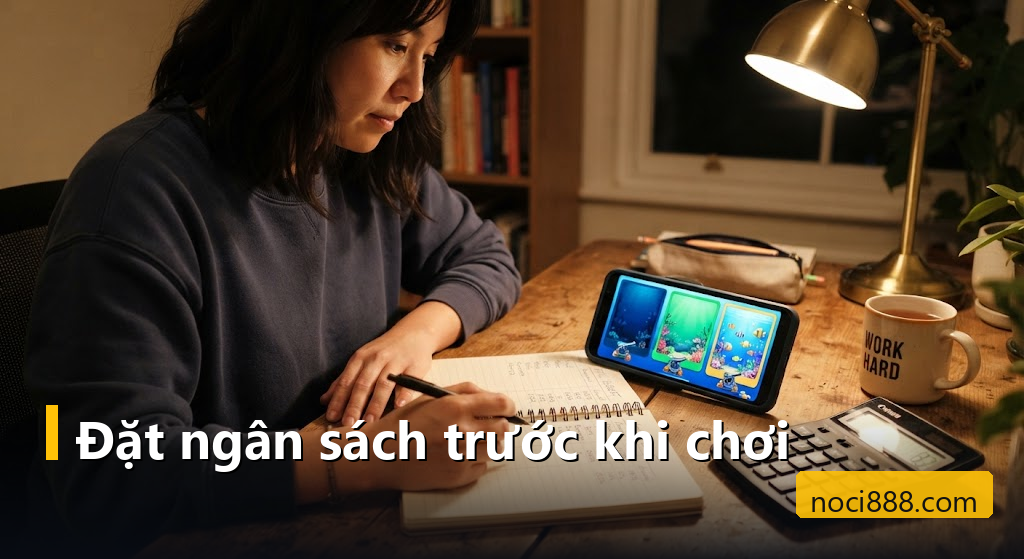 Bắn cá Noci88: danh sách game đang có, cách tính thưởng và cách giữ giới hạn khi chơi 4 Người phụ nữ ghi sổ ngân sách bên cạnh điện thoại hiện sảnh game bắn cá