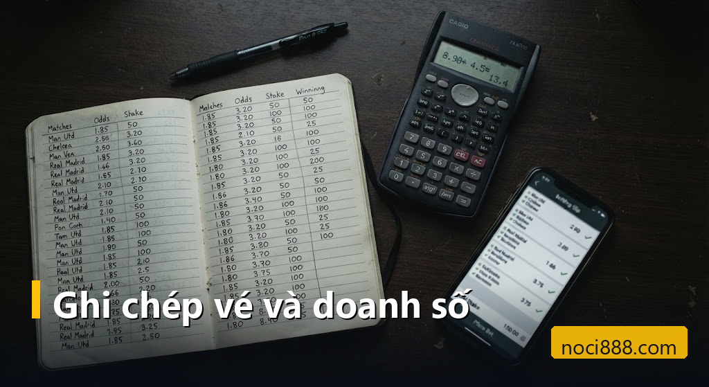 Thể thao Noci888: vào sảnh, đọc bảng kèo và các loại cược hay dùng 4 Sổ ghi chép tiền cược, máy tính và phiếu cược bóng đá trên điện thoại