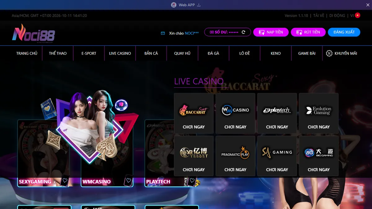 Noci888 là gì? Toàn cảnh nhà cái Noci888 từ sảnh cược đến lúc rút tiền 3 Sảnh Live Casino Noci88 với danh sách nhà cung cấp bàn chơi trực tiếp
